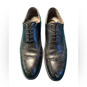 Lloyd Classic Black Leather Wingtip Brogue Shoes